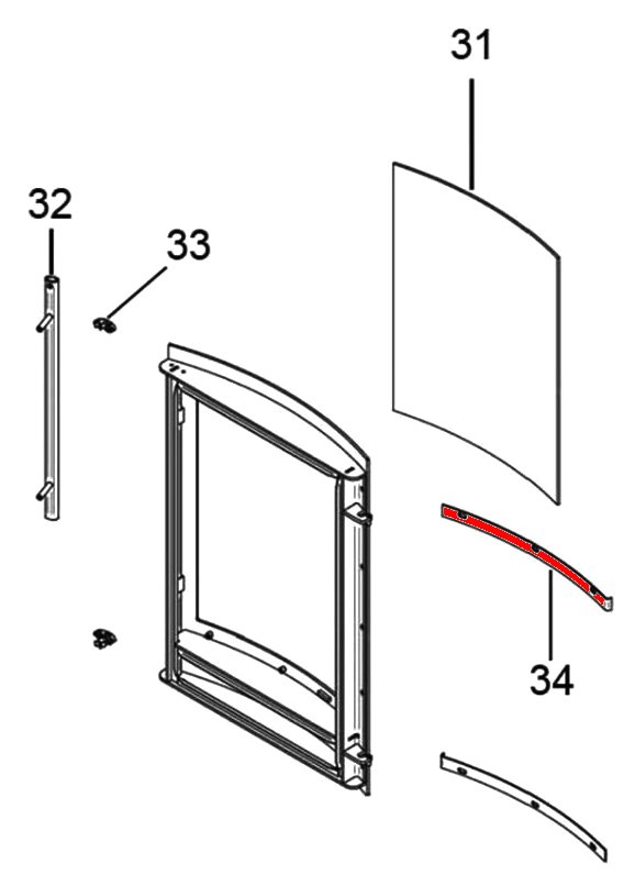 Oranier Hera R support de vitre haut noir A Oranier Hera R support de vitre haut noir A