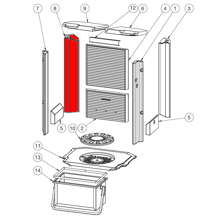 Heta Scan-Line 900 Seitenstein links hinten B Heta Scan-Line 900 Seitenstein links hinten B