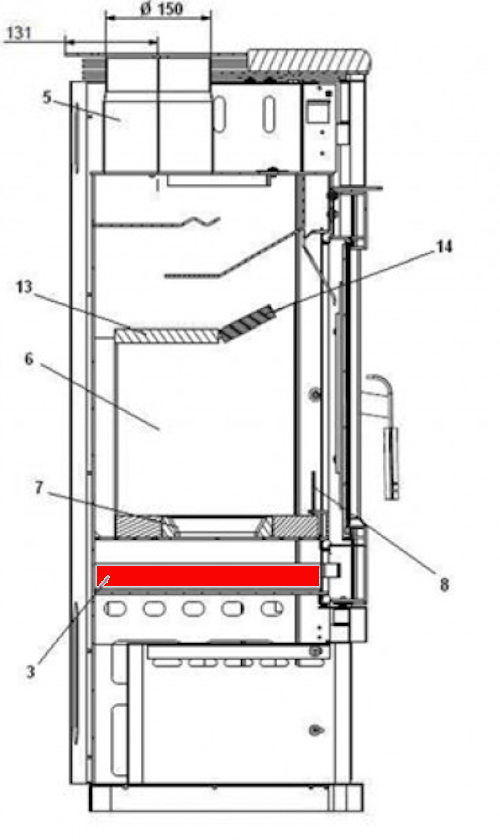 Haas-Sohn Montegrotto II 305.15 cassetto raccogli cenere