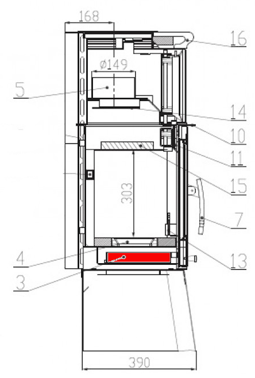 Haas-Sohn Treviso 320.15 skrzynka na popiół