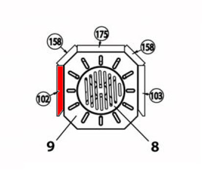 Haas+Sohn Kuopio 265.17 Seitenstein links vorne Feuerraumstein Haas+Sohn Kuopio 265.17 Seitenstein links vorne Feuerraumstein