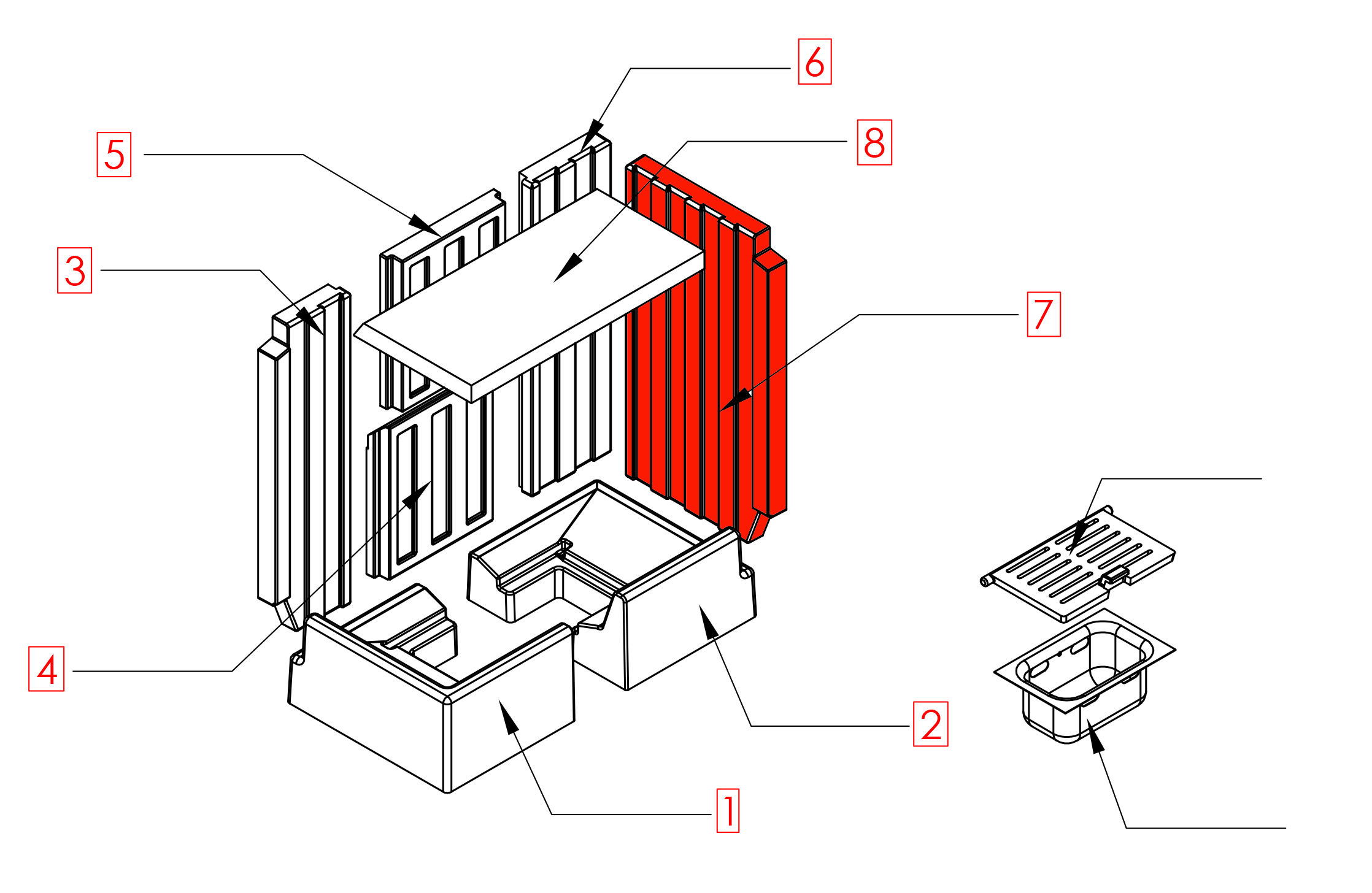 Spartherm Varia 2L-55h GET Seitenstein rechts Brennraumstein Spartherm Varia 2L-55h GET Seitenstein rechts Brennraumstein
