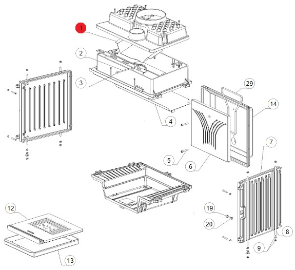 La Nordica Focolare 70 Piano røgvenderplade oven B