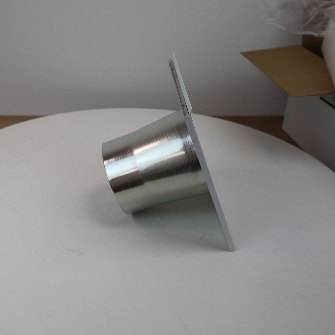 Außenluftgitter 23 x 23 cm mit Anschlussstutzen weiß SMALGR50w