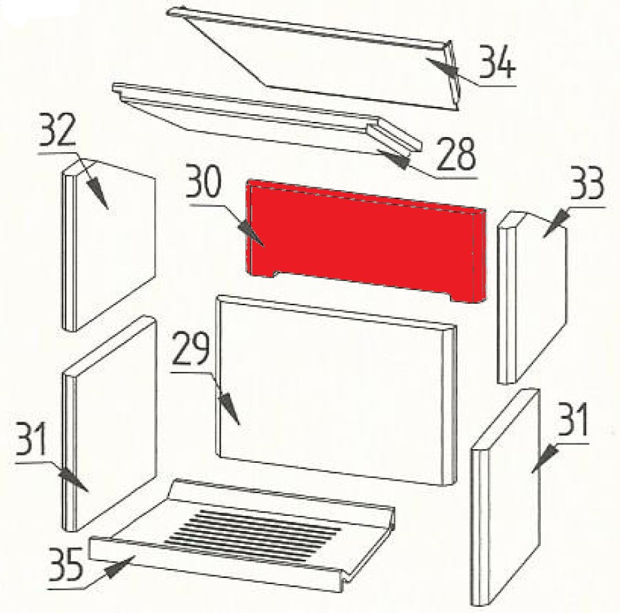 Fireplace Fiume pietra posteriore in alto