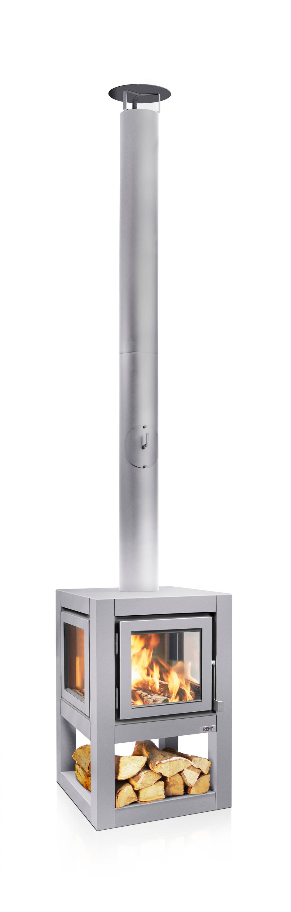 Terrassenkamin Cortenstahl RB73 QUARUBA L MOBILE – edelstahl SMQuarubaLm-E.2