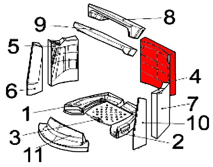 Austroflamm Vogue Achterste muur steen