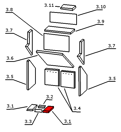 Oranier Stockholm 6 Bodenstein rechts B liegender Feuerraumstein Oranier Stockholm 6 Bodenstein rechts B liegender Feuerraumstein