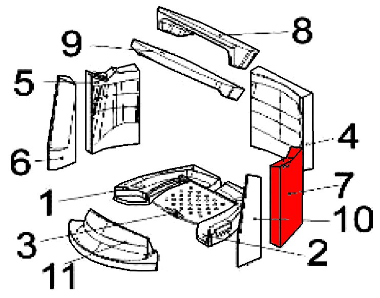 Austroflamm Vogue Zijsteen rechts achteraan