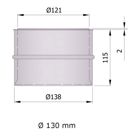 Wandfutter doppelwandig Rauchrohr Stahl unlackiert SM12-750.1