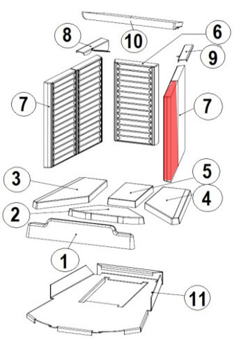 Austroflamm Ceres 450/570 pierre latérale droit avant J