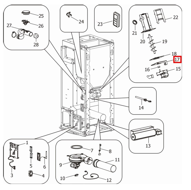 MCZ CLUB 2.0 AIR beslag snegl MCZ CLUB 2.0 AIR beslag snegl