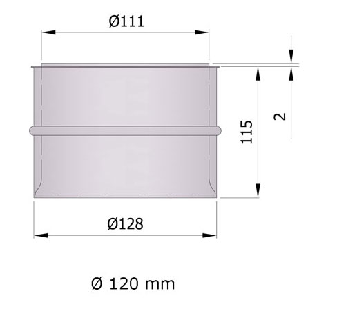 Wandfutter doppelwandig Rauchrohr Stahl unlackiert SM12-750