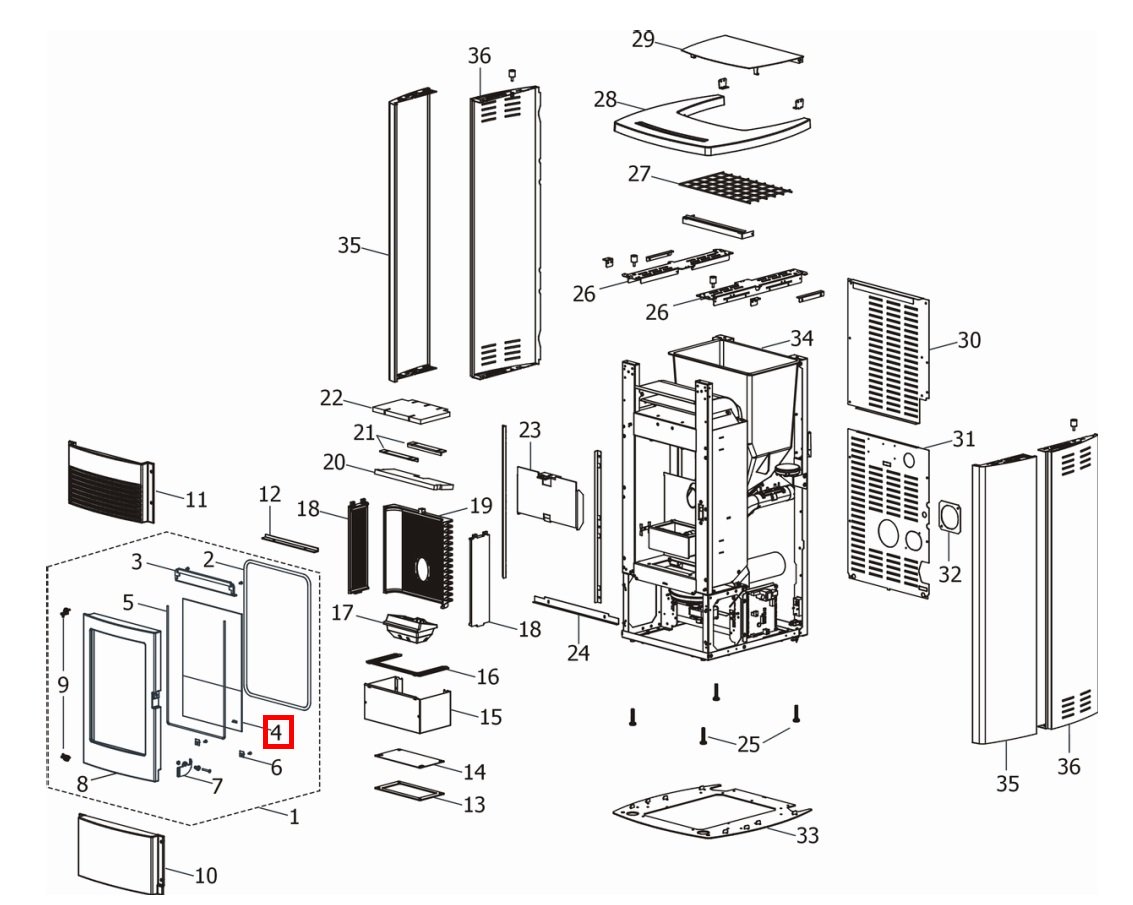 MCZ EGO-Air 2.0 szyba wziernika
