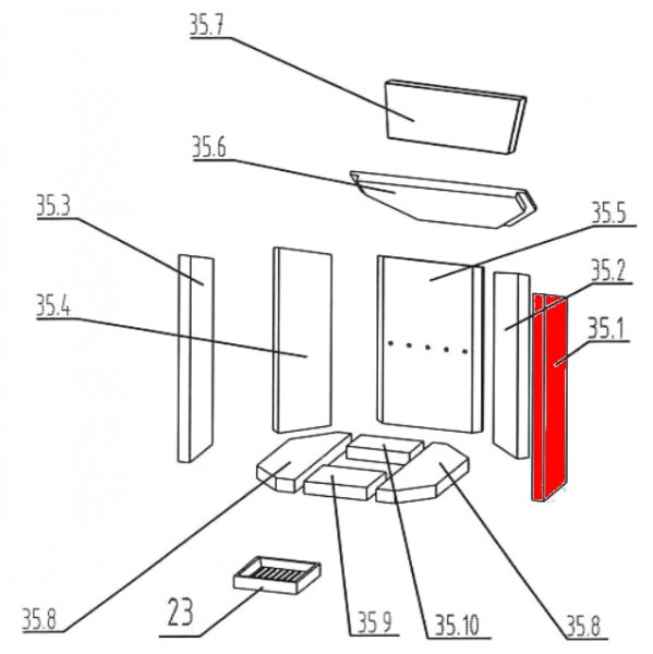 Oranier Kiruna 4 Zijsteen rechts voorkant B Oranier Kiruna 4 Zijsteen rechts voorkant B