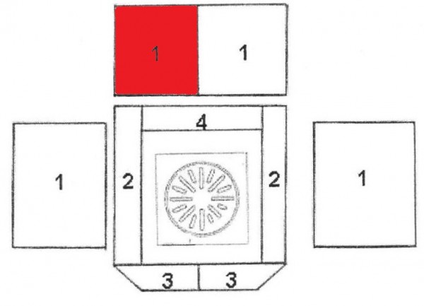 Caminos Kantus Rückwandstein links Vermiculitestein Caminos Kantus Rückwandstein links Vermiculitestein