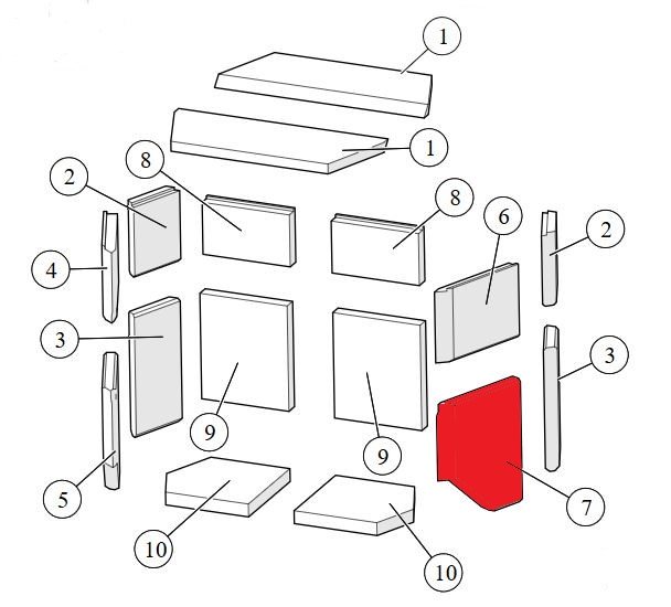 Lotus M1 Zijsteen rechts voorkant onder B Lotus M1 Zijsteen rechts voorkant onder B