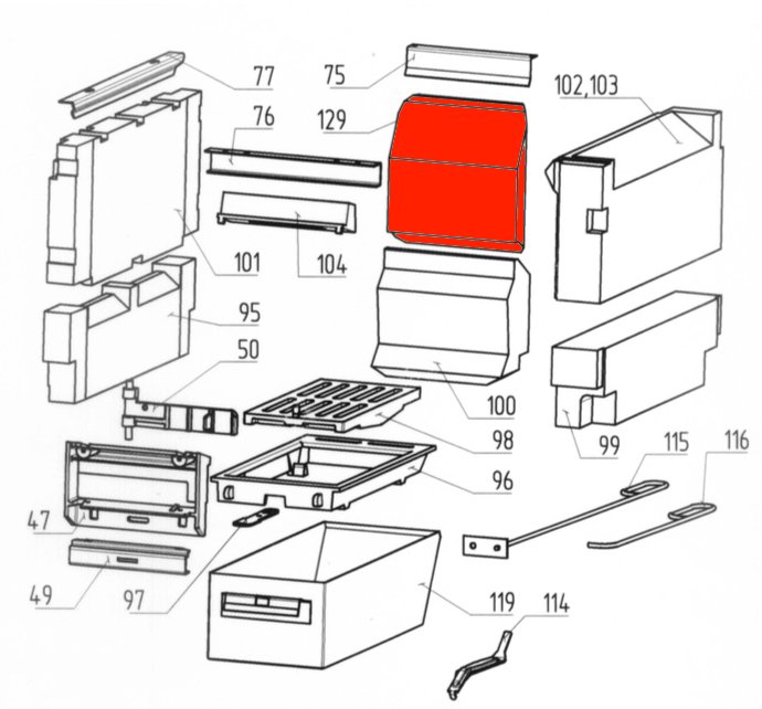 Wamsler K128 pietra posteriore in alto A Wamsler K128 pietra posteriore in alto A