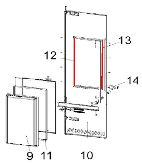 Austroflamm Slim alt uszczelka uchwyt szyby