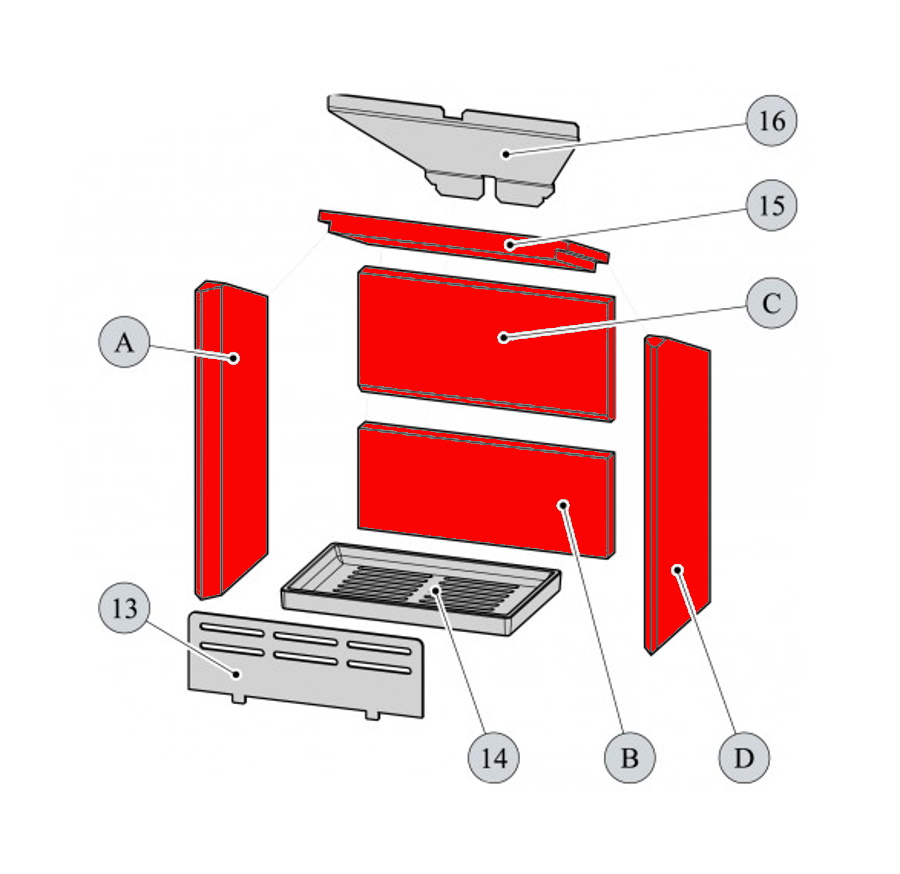 Haas-Sohn Aruba 220.17 okładzina komory paleniskowej Haas-Sohn Aruba 220.17 okładzina komory paleniskowej