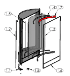 Oranier Pisa Scheibenhalter oben B Glashalter Oranier Pisa Scheibenhalter oben B Glashalter