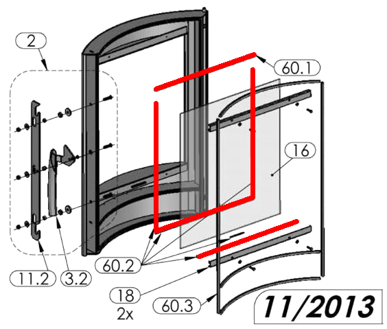 Oranier Pori 7 Scheibendichtung Explosionszeichnung Oranier Pori 7 Scheibendichtung Explosionszeichnung