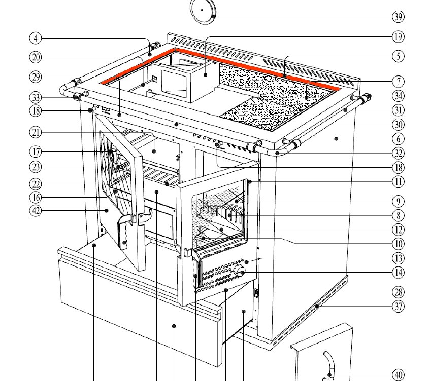 Wamsler K134F/A Afdichting frame voor kookplaat Wamsler K134F/A Afdichting frame voor kookplaat