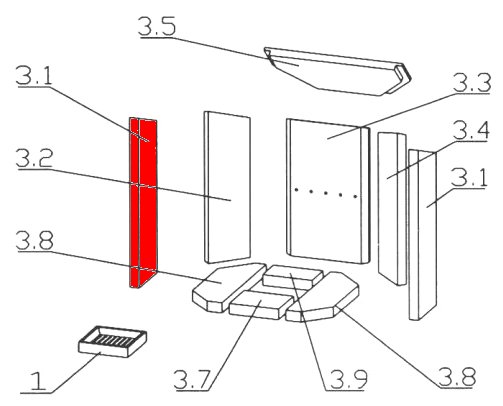 Oranier Kiruna 4 Zijsteen links voorkant B Oranier Kiruna 4 Zijsteen links voorkant B