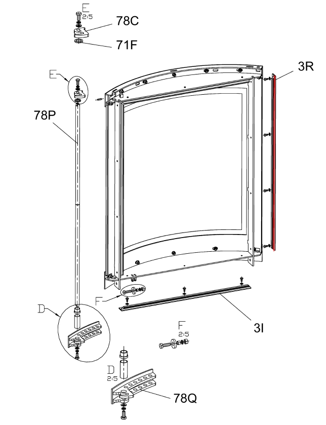 Olsberg Escala barra di tenuta a destra Olsberg Escala barra di tenuta a destra