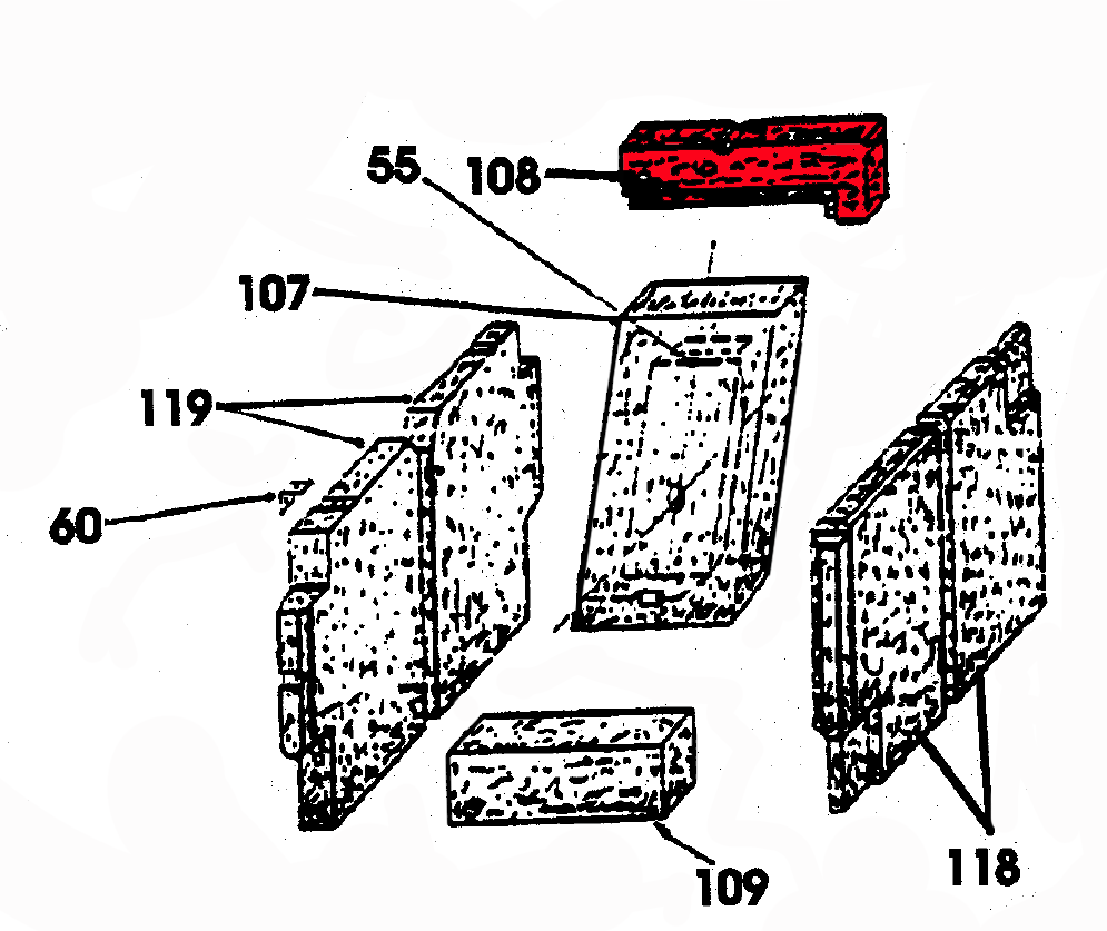 Wamsler K132 cegła przednia na górze