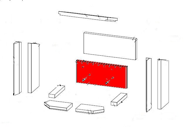 Fireplace Orlando Achterste muur steen onder Fireplace Orlando Achterste muur steen onder