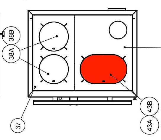 Wamsler W1-90 couvercle de trou de cuisson ovale acier Wamsler W1-90 couvercle de trou de cuisson ovale acier
