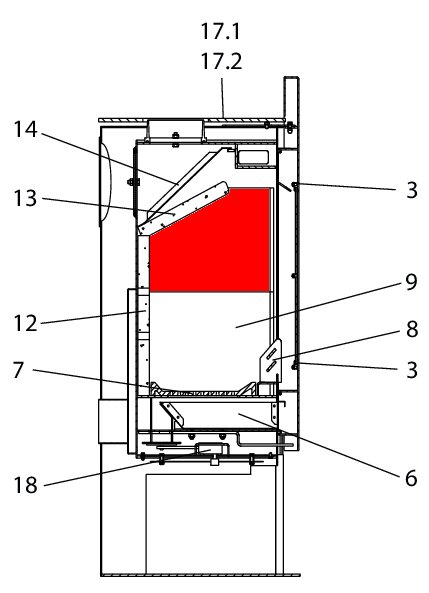 Fireplace Kreta Seitenstein rechts oben Explosionszeichnung Fireplace Kreta Seitenstein rechts oben Explosionszeichnung