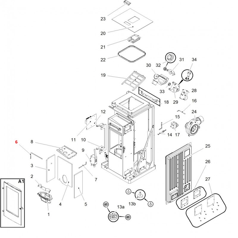 Haas-Sohn Pelletto III 434.08 Vlamtemperatuursensor