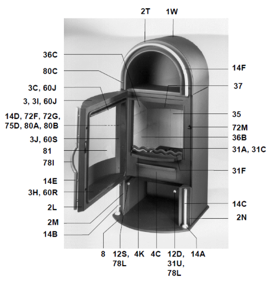 Olsberg Genesis 4 Deursluiting Verbrandingskamerdeur Olsberg Genesis 4 Deursluiting Verbrandingskamerdeur