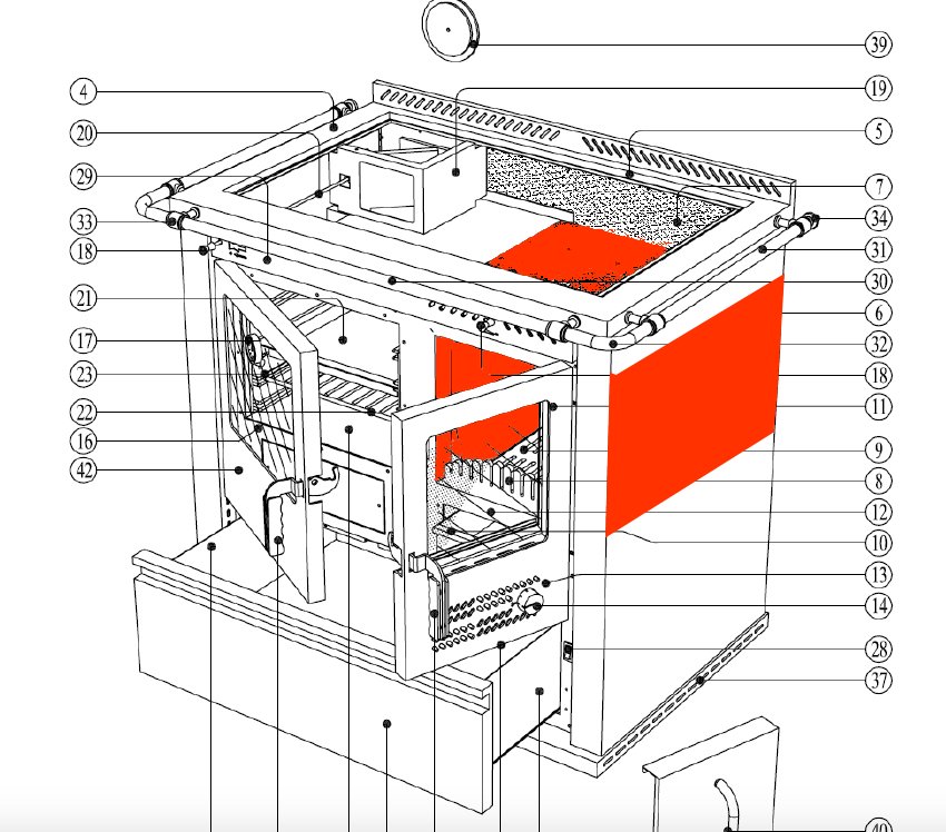 Wamsler K135F/A rivestimento focolare