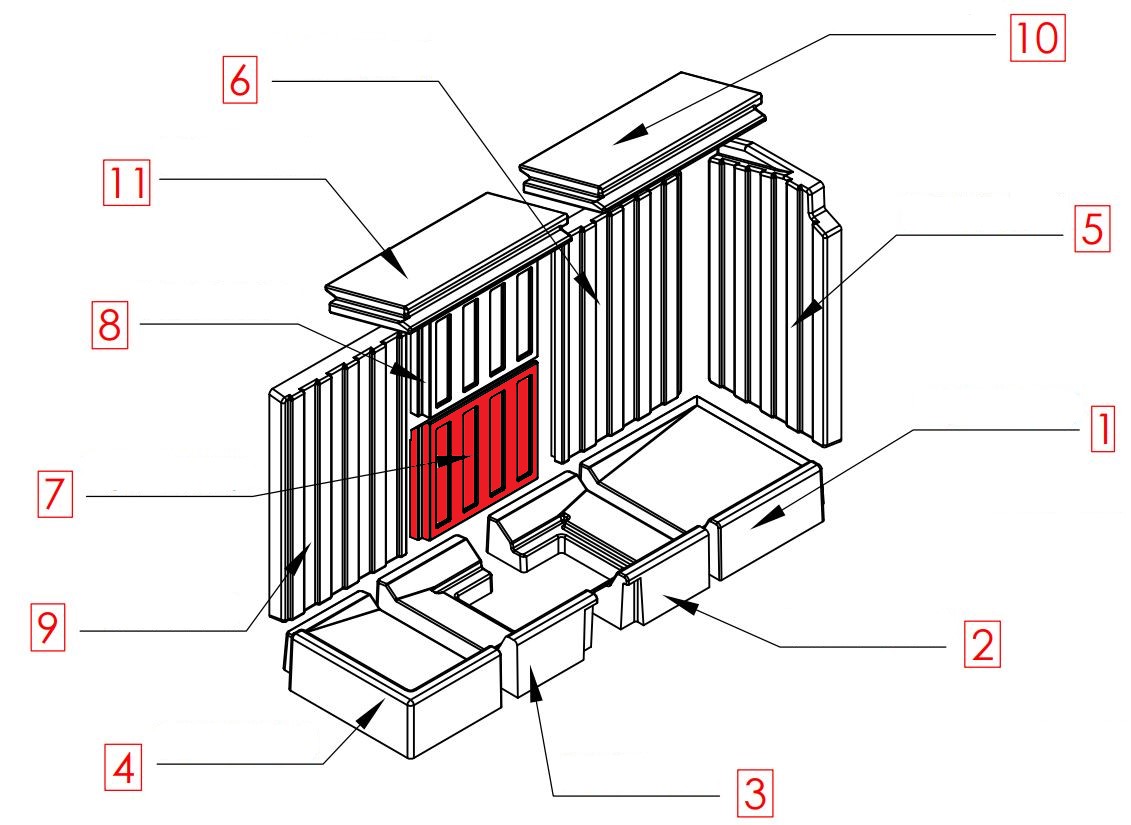 Spartherm Varia 2L-100h Rückwandstein mittig unten B Feuerraumstein Spartherm Varia 2L-100h Rückwandstein mittig unten B Feuerraumstein