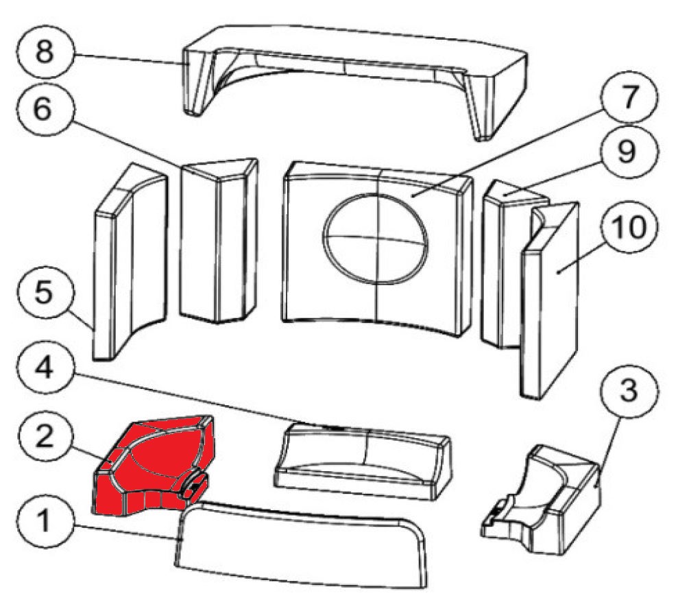 Austroflamm Heidi Back ladrillo de suelo a la izquierda