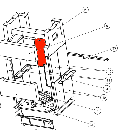 Wamsler WO 109-8 Rückwandstein mitte mitte Brennraumstein Wamsler WO 109-8 Rückwandstein mitte mitte Brennraumstein