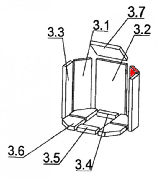 Oranier Kiruna 8 Zijsteen rechts achteraan A Oranier Kiruna 8 Zijsteen rechts achteraan A