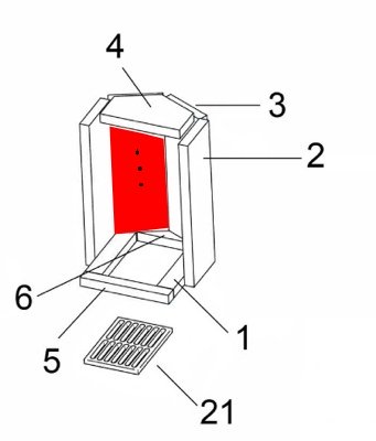 Oranier Artemis 3 Achterste muur steen links Oranier Artemis 3 Achterste muur steen links