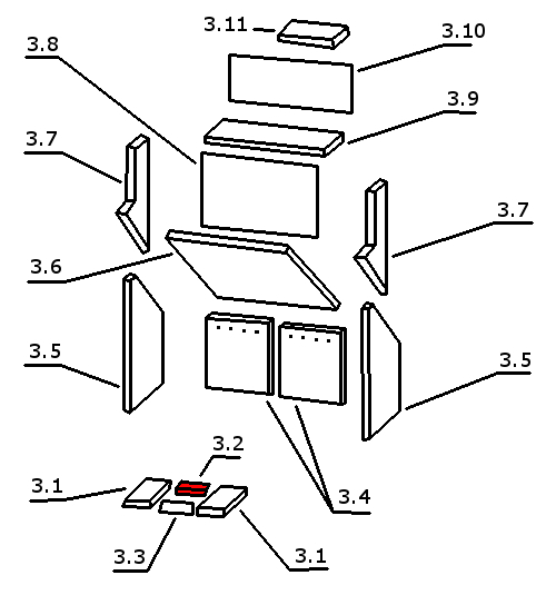 Oranier Stockholm 6 Bodenstein hinten D liegender Feuerraumstein Oranier Stockholm 6 Bodenstein hinten D liegender Feuerraumstein