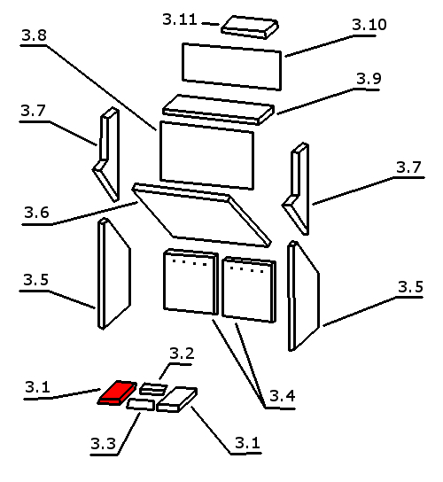 Oranier Stockholm 6 Bodenstein links B liegender Feuerraumstein Oranier Stockholm 6 Bodenstein links B liegender Feuerraumstein