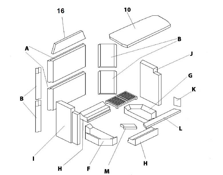 Haas-Sohn Exquisit 182.18 okładzina komory paleniskowej Haas-Sohn Exquisit 182.18 okładzina komory paleniskowej
