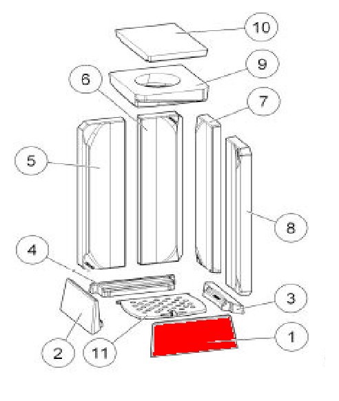 Austroflamm Slim 2.0 træfang højre A Austroflamm Slim 2.0 træfang højre A