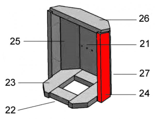 Justus Borkum Seitenstein rechts vorne B Vermiculitestein Justus Borkum Seitenstein rechts vorne B Vermiculitestein