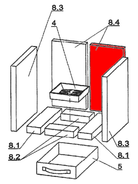 Oranier Nordik Rückwandstein links A Explosionszeichnung Oranier Nordik Rückwandstein links A Explosionszeichnung
