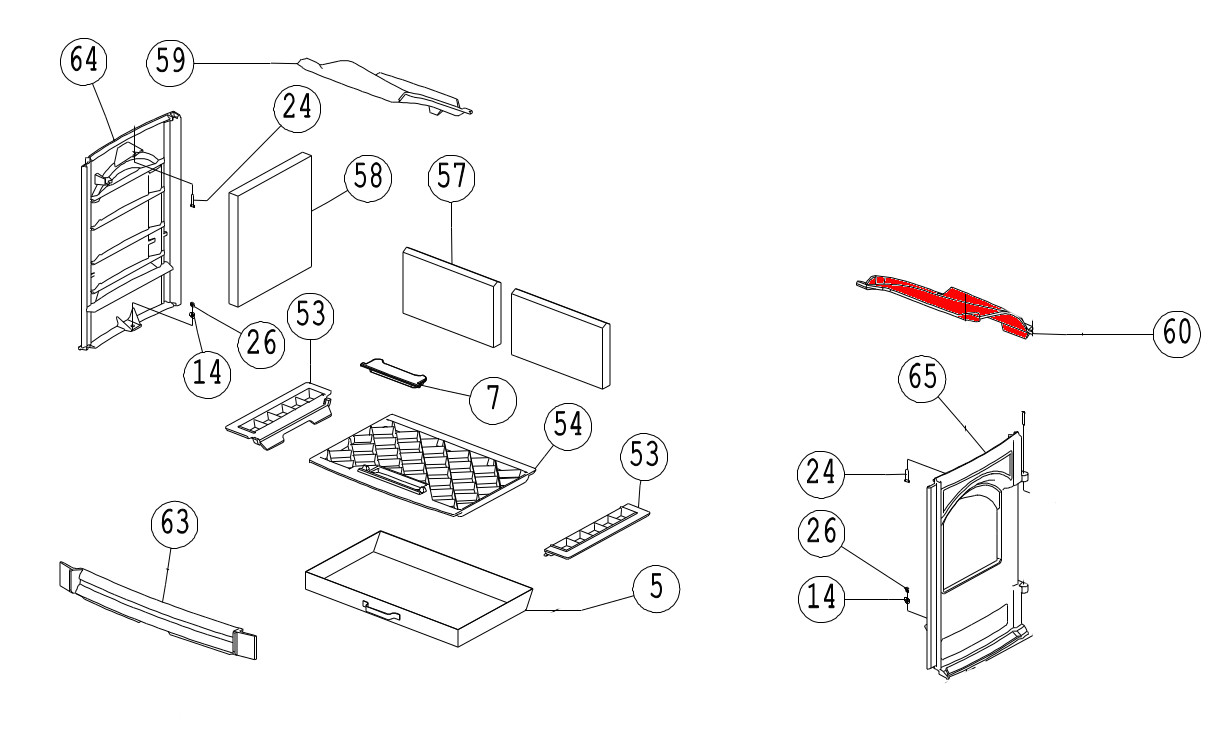 Dovre 760CB røgvenderplade højre Dovre 760CB røgvenderplade højre