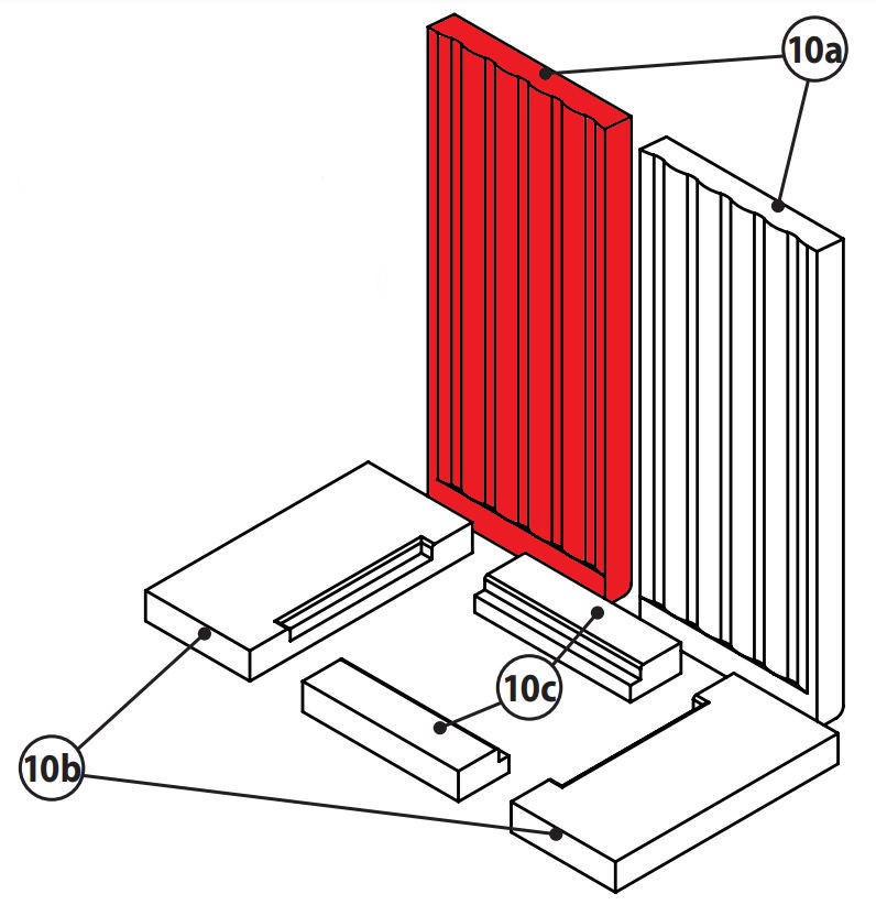 Oranier Club Tre Rückwandstein links Keramikstein Oranier Club Tre Rückwandstein links Keramikstein