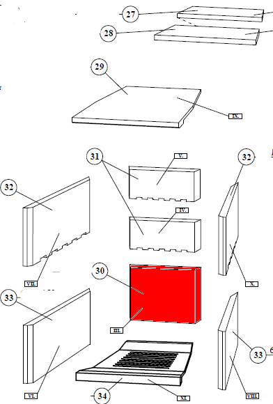Fireplace Manhattan Achterste muur steen onder Fireplace Manhattan Achterste muur steen onder